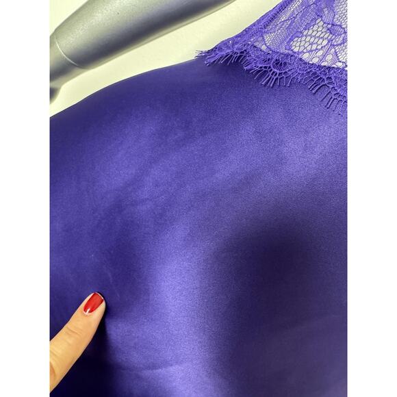 Victoria's Secret Chemise Slip Womens Small Purple Lace Satin Rhinestone Straps - Picture 12 of 12